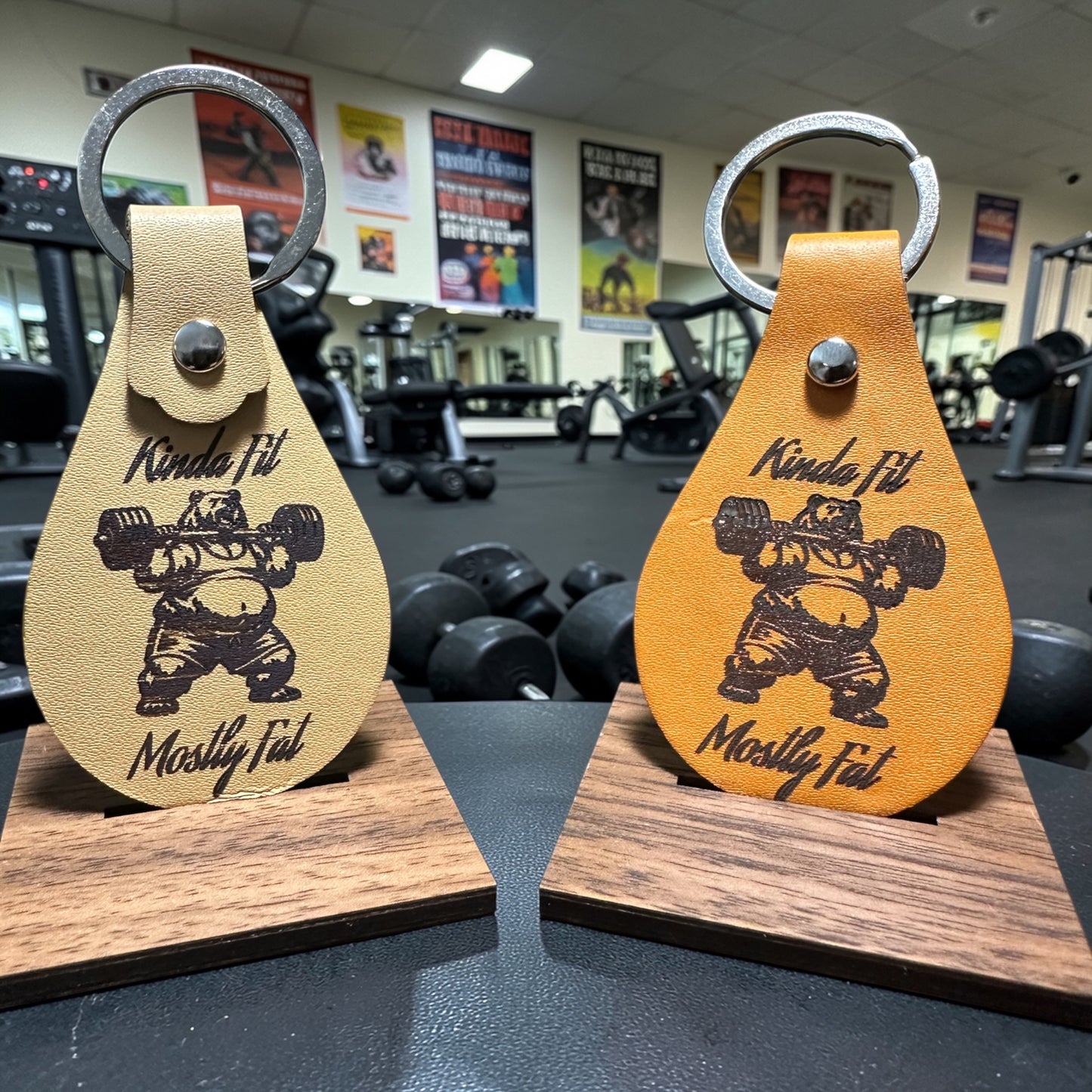 Kinda Fit-Mostly Fat Leather Keychain Fob