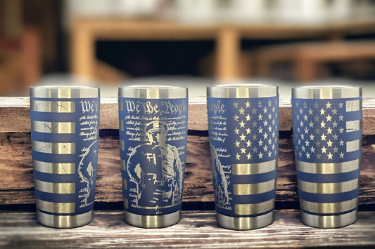 We The People Support Law Enforcement (Male) - ENGRAVED Tumbler